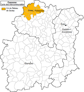 Situation de l’intercommunalité en Essonne.