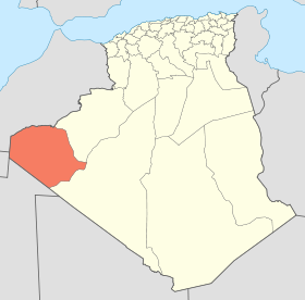 Localisation de la Wilaya de Tindouf