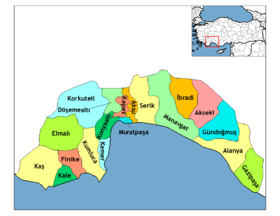 Districts de la province de Antalya