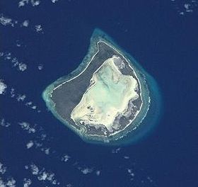 Image satellite de l'île Astove.