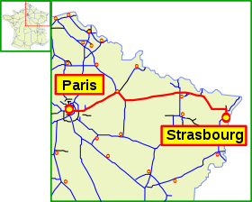 Carte de l’autoroute A 4