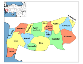 Districts de la province d’Aydın