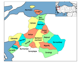 Districts de la province de Balıkesir