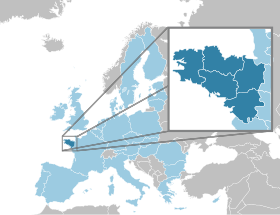 Localisation  de la Bretagne en Europe