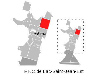 Localisation de Labrecque dans la MRC de Lac-Saint-Jean-Est