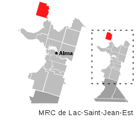 Localisation de Saint-Ludger-de-Milot dans la MRC de Lac-Saint-Jean-Est