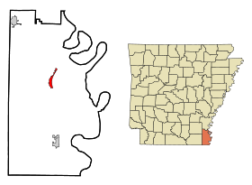 Chicot County Arkansas Incorporated and Unincorporated areas Lake Village Highlighted.svg