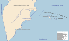 Îles Komandorski à l'est de la péninsule du Kamtchatka.