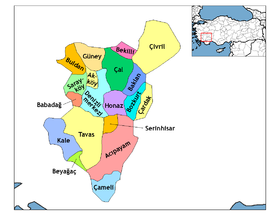 Districts de la province de Denizli