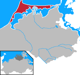 Carte de localisation de Fischland-Darss-Zingst.