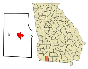 Grady County Georgia Incorporated and Unincorporated areas Cairo Highlighted.svg
