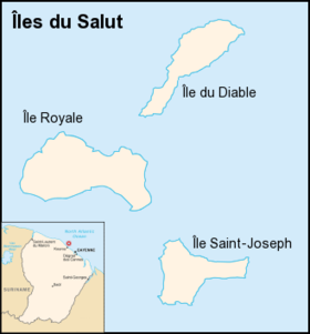 Carte des îles du Salut.