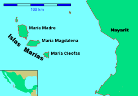 Carte des îles Marías.