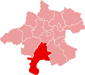 Localisation du Bezirk de Gmunden dans le Land autrichien de Haute-Autriche