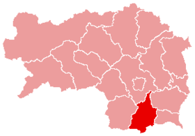 Localisation du Bezirk de Leibnitz dans le Land autrichien de Styrie