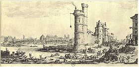 La tour de Nesle et le pont-Neuf par Jacques Callot