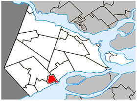 Localisation de la municipalité dans la MRC de Vaudreuil-Soulanges