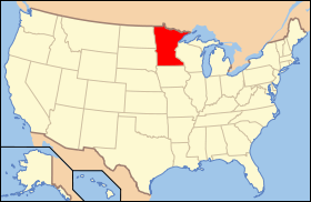 Carte avec le Minnesota en rouge.