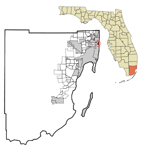 Miami-Dade County Florida Incorporated and Unincorporated areas Surfside Highlighted.svg