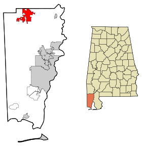 Mobile County Alabama Incorporated and Unincorporated areas Citronelle Highlighted.svg