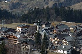 Vue de la commune depuis les pistes de ski