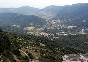 Le village vu du château de Peyrepertuse