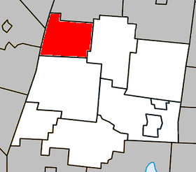 Localisation de la municipalité dans la MRC de La Haute-Yamaska