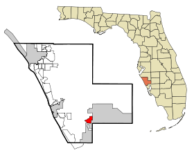 Sarasota County Florida Incorporated and Unincorporated areas Warm Mineral Springs Highlighted.svg