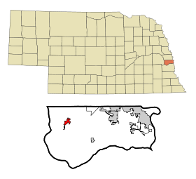 Sarpy County Nebraska Incorporated and Unincorporated areas Gretna Highlighted.svg