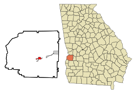 Stewart County Georgia Incorporated and Unincorporated areas Lumpkin Highlighted.svg