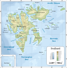 Carte du Svalbard.