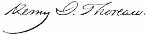 Signature de Henry David Thoreau.