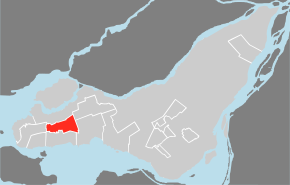  Localisation de Kirkland sur l'île de Montréal