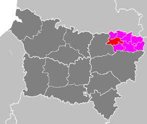 Situation du canton de Guise dans le département Aisne