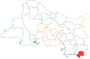Situation du canton de La Ciotat dans le département Bouches du Rhône
