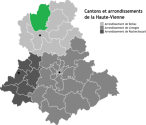 Situation du canton du Dorat dans le département Haute-Vienne