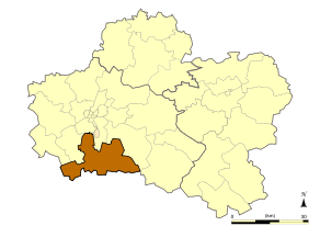 Situation du canton de La Ferté-Saint-Aubin dans le département Loiret
