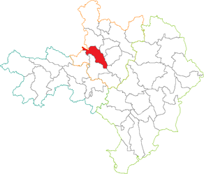 Situation du canton d'Alès-Ouest dans le département Gard