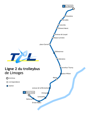 Ligne 2 du trolleybus de Limoges.PNG