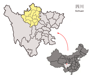 Localisation de la préfecture d'Aba (en jaune)