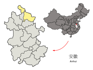 Localisation de la préfecture de Suzhou (en jaune)