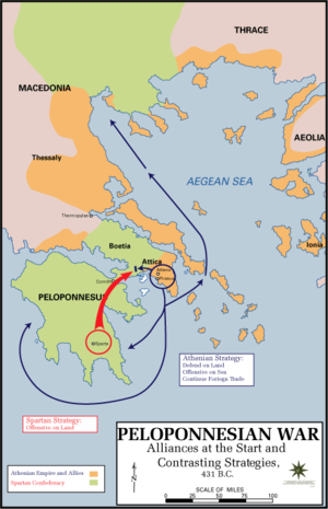 Peloponnesian war alliances 431 BC.png