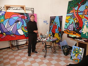 Jacques Pellegrin dans son atelier