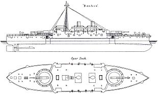 HMS Benbow (diagramme Brassey's Naval Annual 1888)