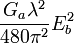 \frac{G_a\lambda^2}{480\pi^2}E_b^2