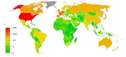 Carte des principaux pays investisseurs à fin 2010