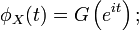 \phi_{X}(t)=G\left(e^{it}\right);