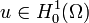 u \in H^1_0(\Omega)