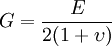 G = \frac{E}{2(1+\upsilon)}