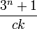 \frac{3^n+1}{ck}